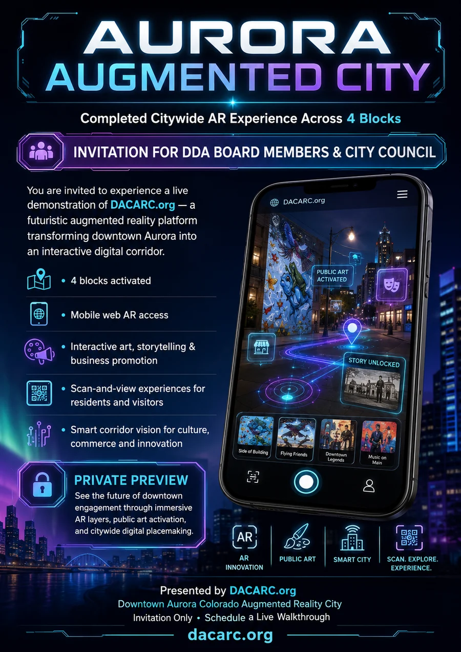 Downtown Aurora augmented reality city concept